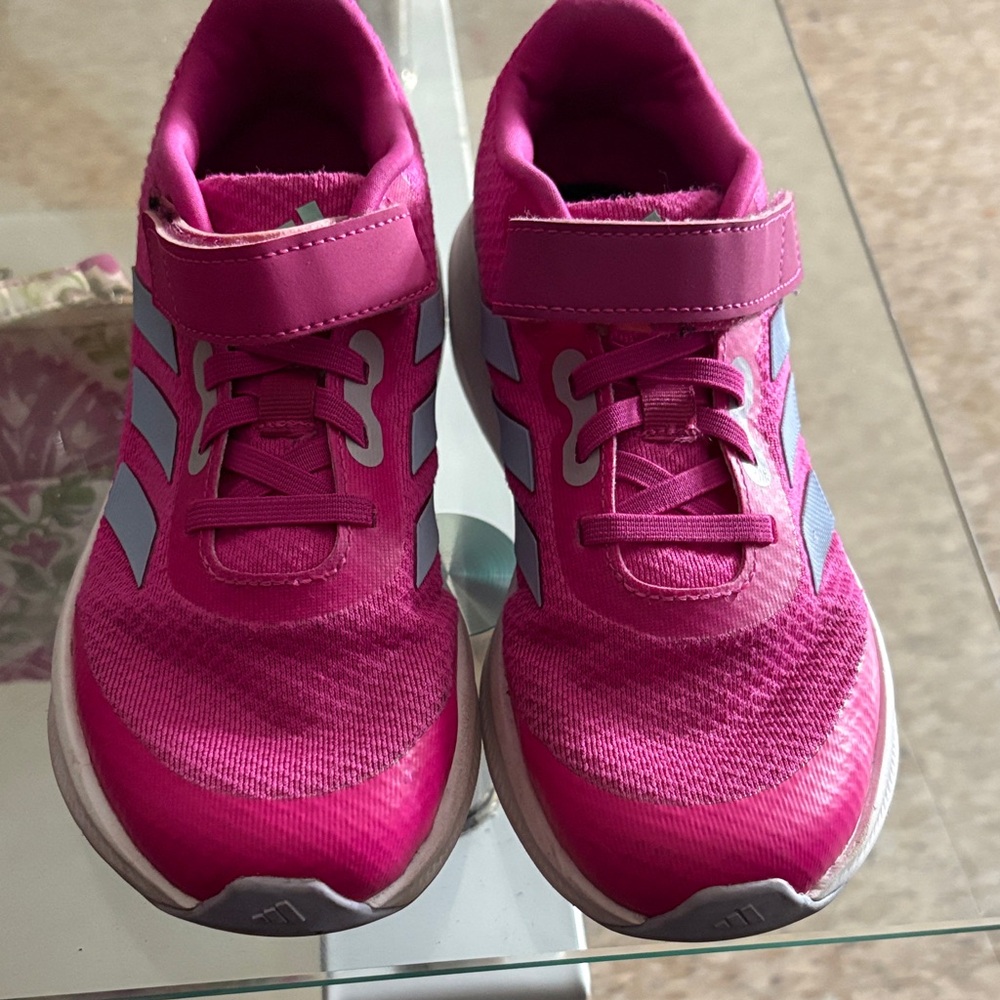 Adidas Kids Fuchsia and Gray Sneakers